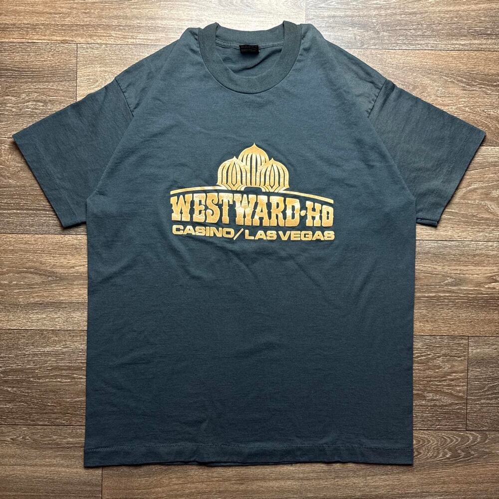 Black & Gold Vintage 1990s Single Stitch Westward Ho Casino Las Vegas Tee